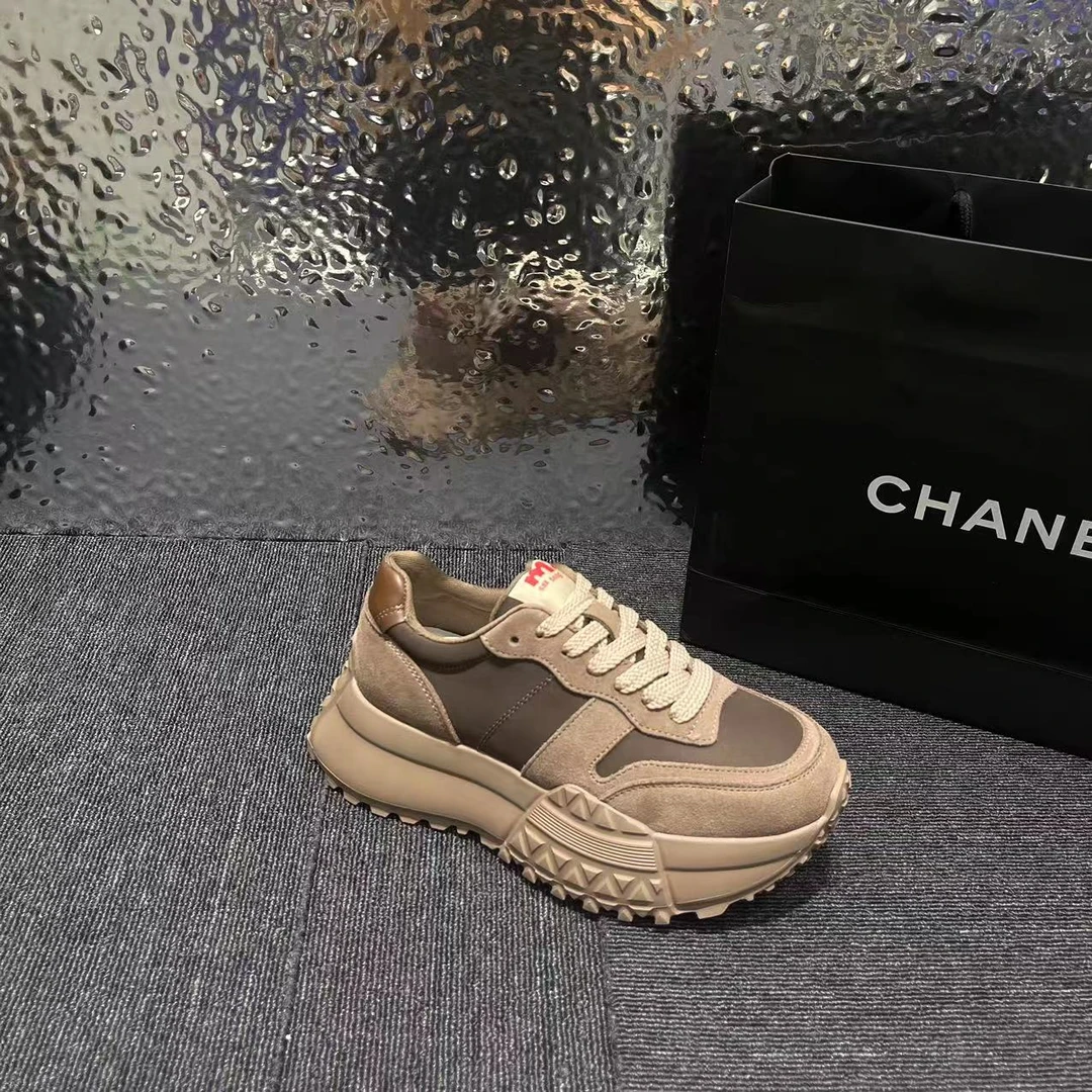 【纯色阿甘】新款时尚百搭厚底系带纯色休闲阿甘鞋265