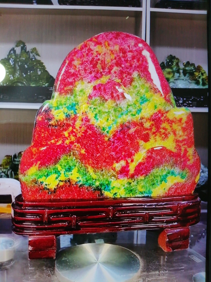 8000家居装饰玉石手工雕刻玄关中式桌面电视柜精美书房