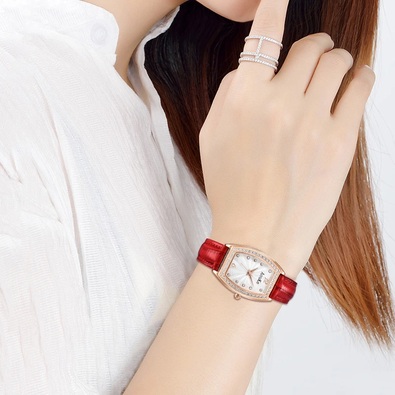 奥刻酒桶镶钻皮带女表气质轻奢时尚百搭防水潮流手表（k姐专属）