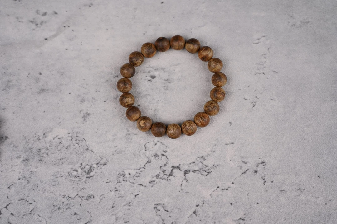 1.0乌身圆叶圆珠手串单圈