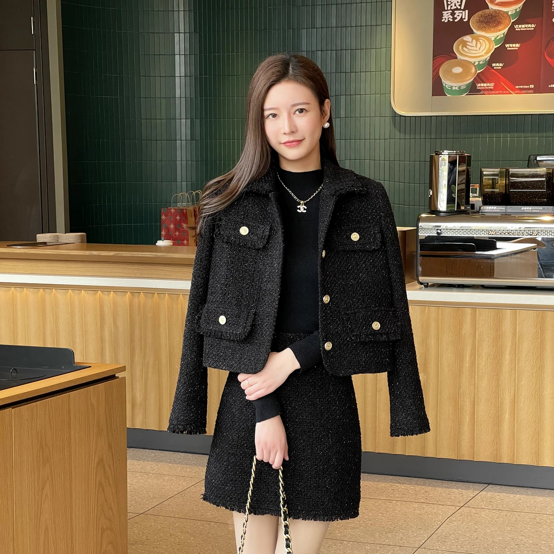 慧慧【继承者】高级设计感小香风羽绒气质优雅红人上新套装