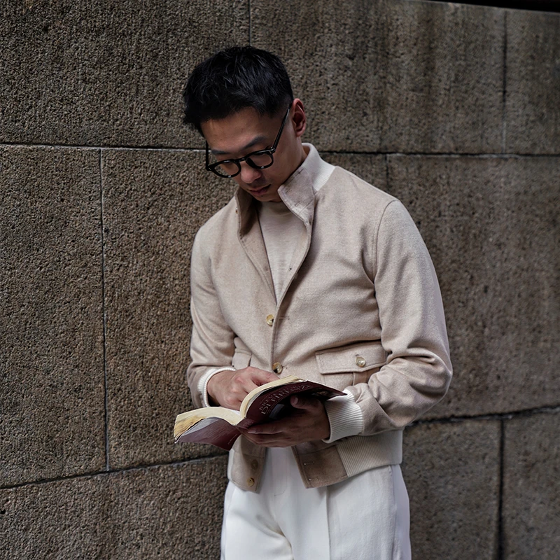 CM那不勒斯皇后真丝骆驼绒混纺防水休闲短款A1飞行夹克