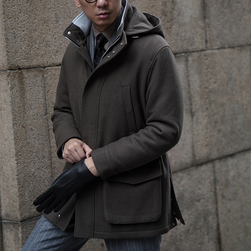 CM那不勒斯皇后秋冬羊绒混纺防泼溅充棉N3B可拆连帽防寒夹克