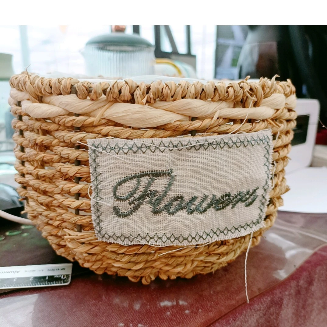 花篮室内桌面装饰绿植花盆田园手工竹编筐花盆