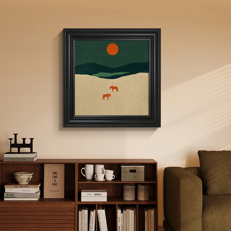 动物挂画复古法式小众艺术客厅卧室装饰画玄关斗柜墙面高级感壁画