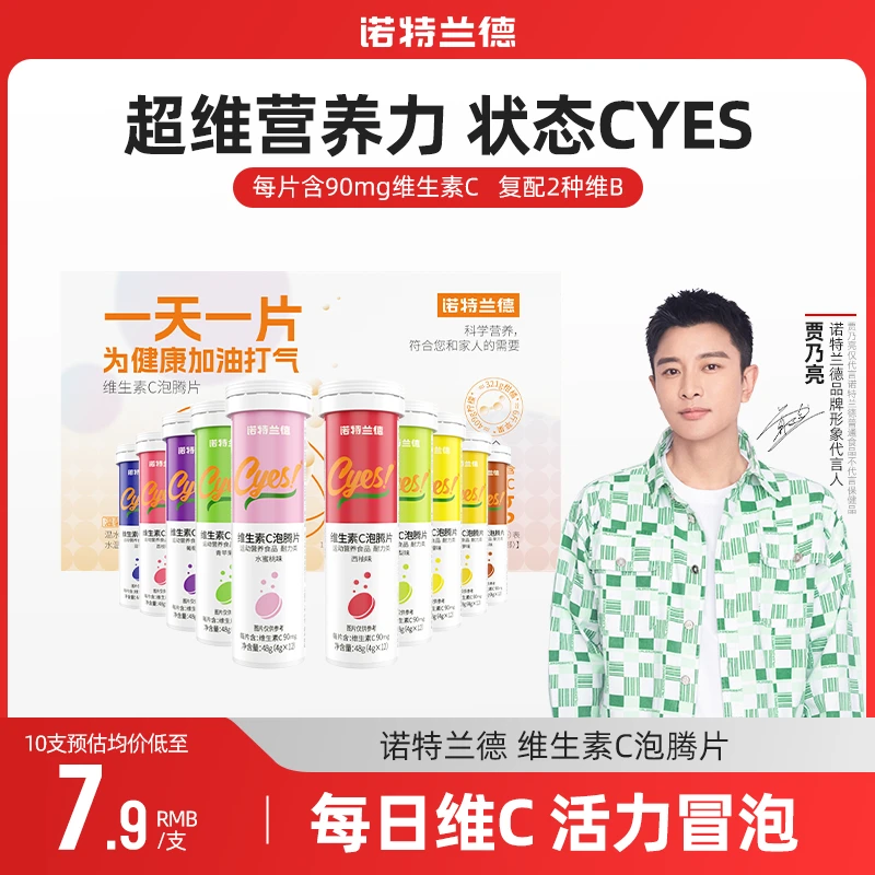 诺特兰德维生素C泡腾片VC固体家中上班族常备维c营养正品 12片/支