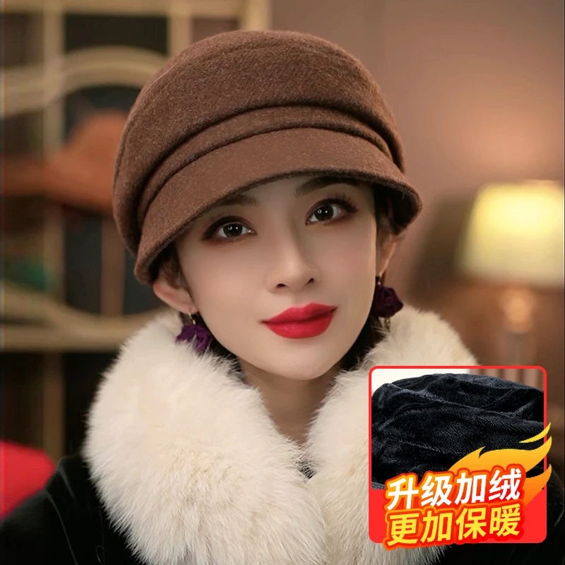 布塔贝雷帽女羊毛混纺英伦时尚百搭复古秋季新款礼帽PT0710