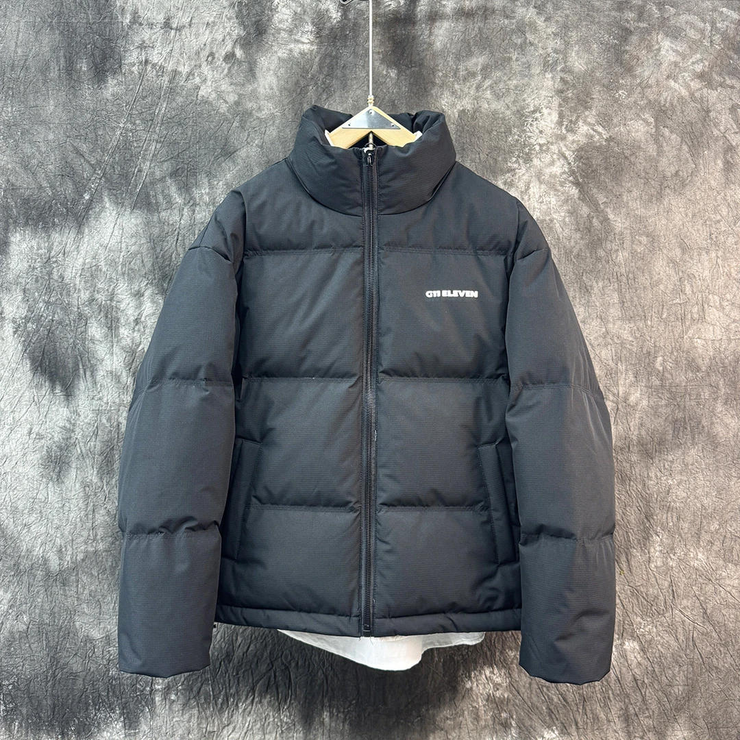 羽-冬季男士纯色立领加厚棉服青年简约宽松保暖短款棉衣男