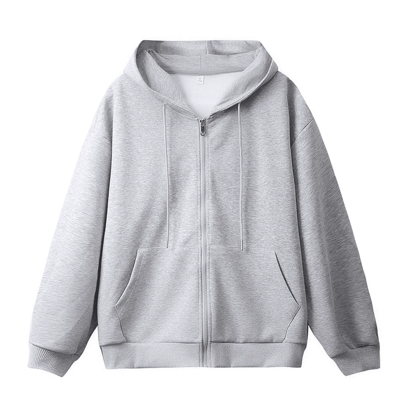 春秋款纯色基础款运动百搭卫衣男女同款长袖连帽上衣情侣宽松外套