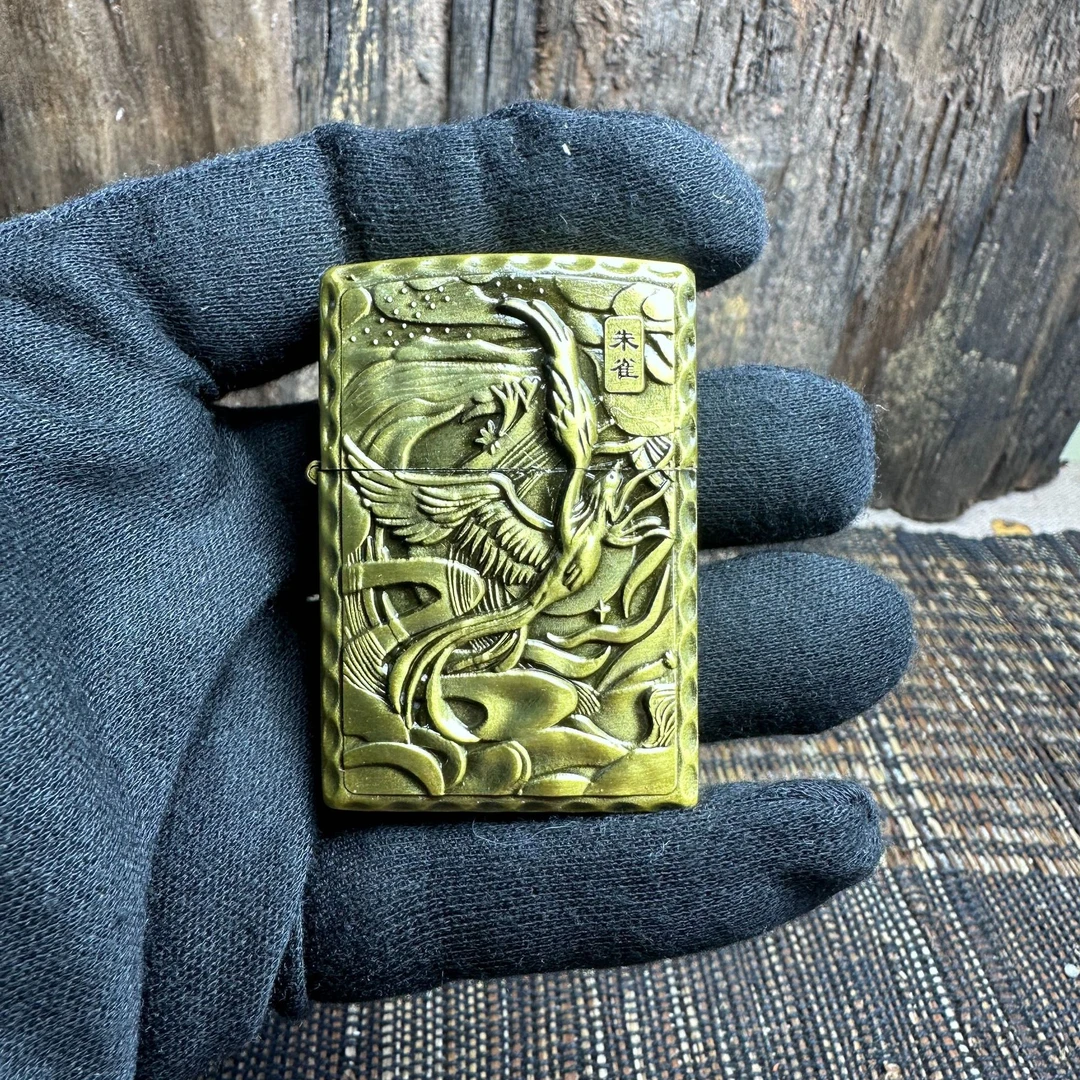LYA-67304 青铜朱雀 煤油打火机防风创意立体浮雕【单机不带油】
