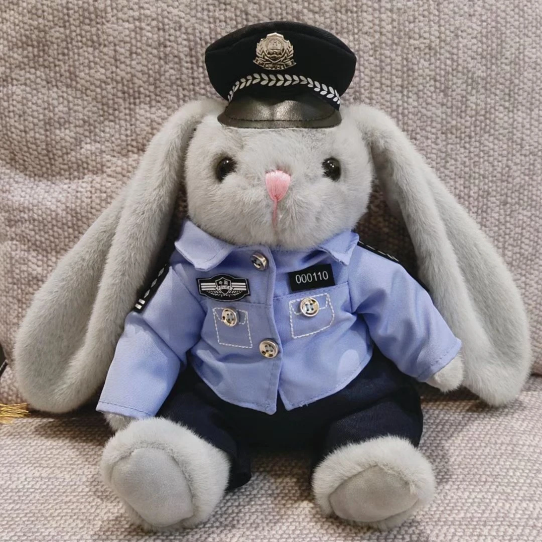 兔警官police制服警兔子毛绒玩具公仔纪念品节日礼物礼品