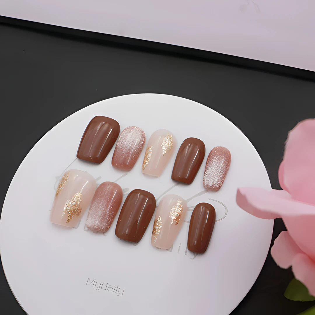 【雾里之秋】穿戴甲新款高级裸色彩色简约法式原创夏季网红爆款