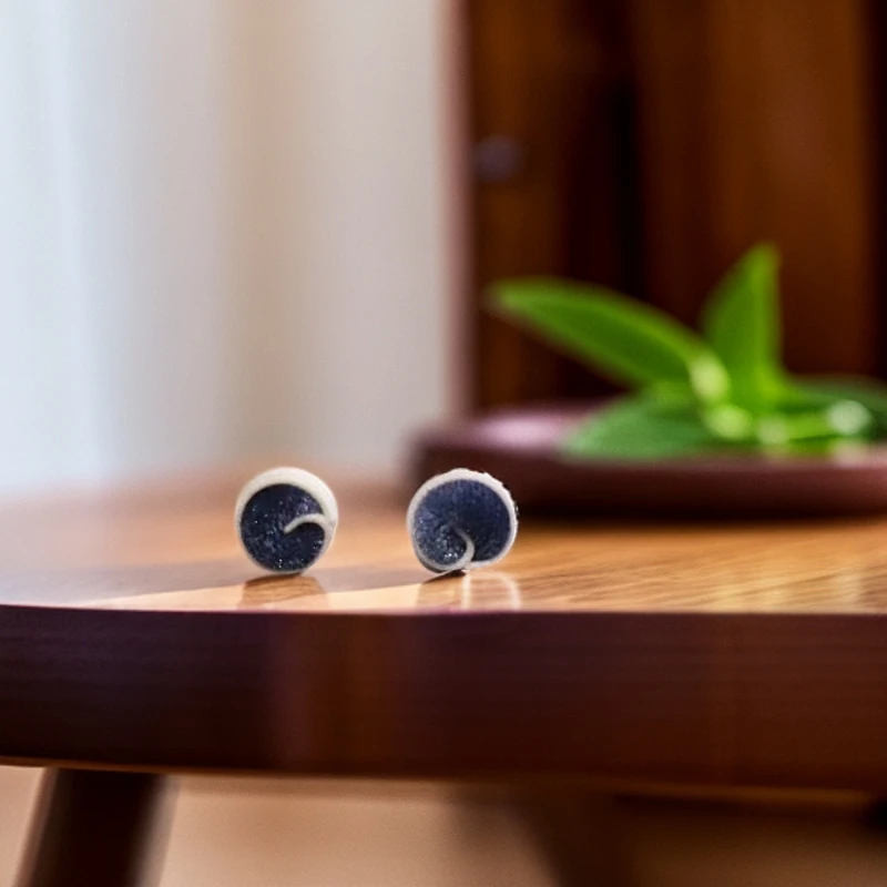 【耳钉•松山煮雪】非遗手工工艺清冷感盘扣耳钉