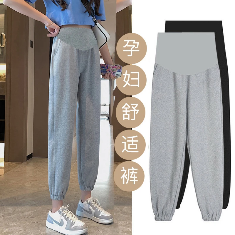 孕妇裤子孕妇装孕晚期裤子春夏2024新款爆款小个子束脚运动哈伦裤