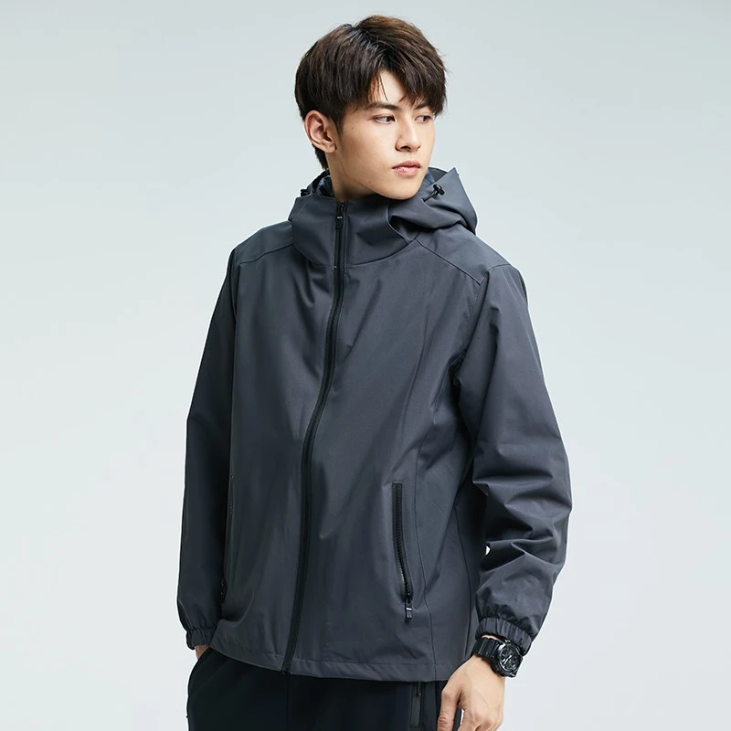 安踏神行运动夹克男春秋跑步外套户外冲锋衣休闲连帽印字防水防风