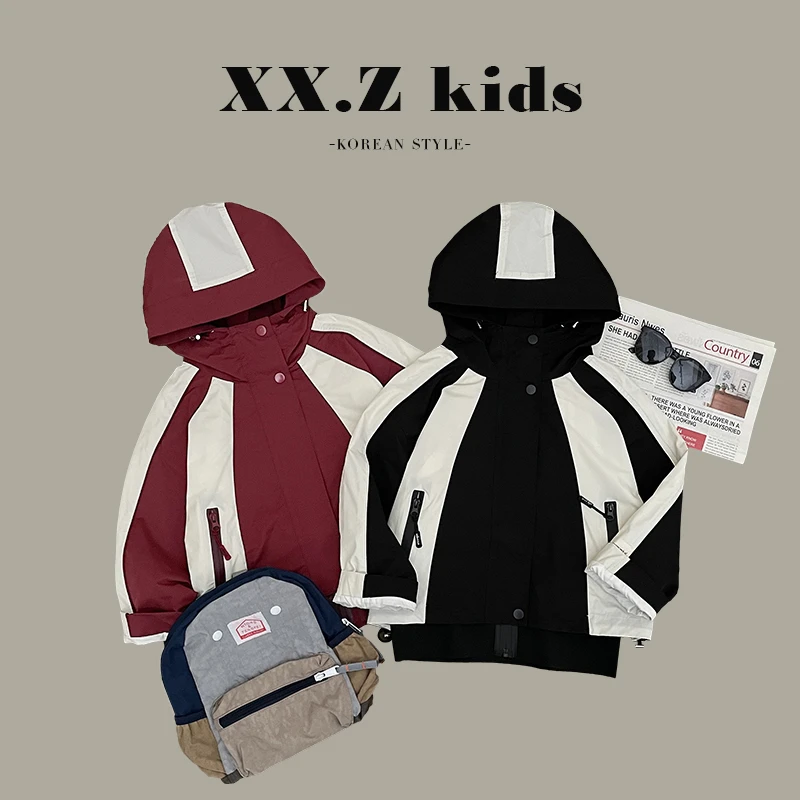 现货-【兔小呗】春秋季新款韩版潮流撞色防风连帽外套HCM3141-CCCC