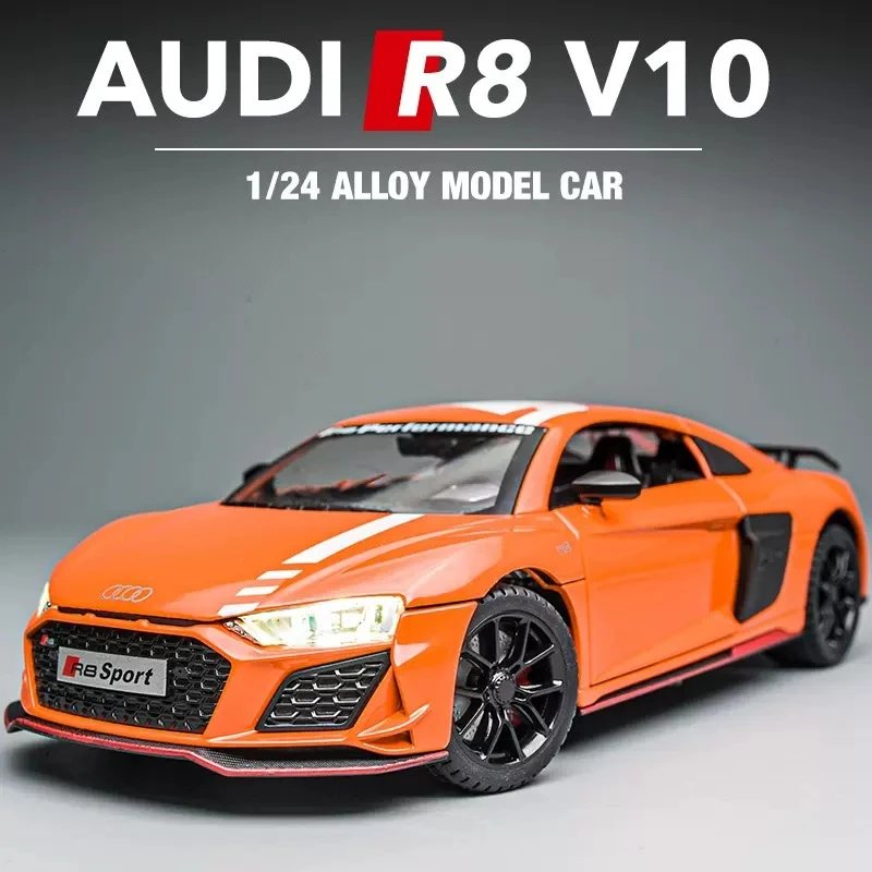 奥笛R8合金车模型仿真汽车模型玩具车1:24精致收藏摆件礼品