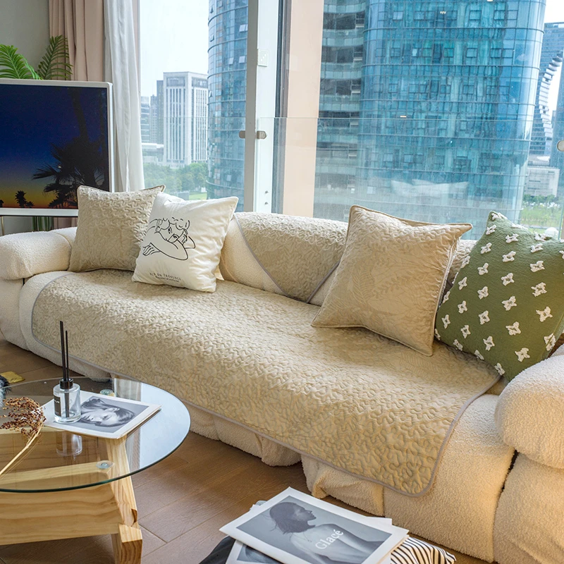 新中式简约四季沙发垫耐脏设计防滑沙发坐垫田园风沙发坐垫套罩盖