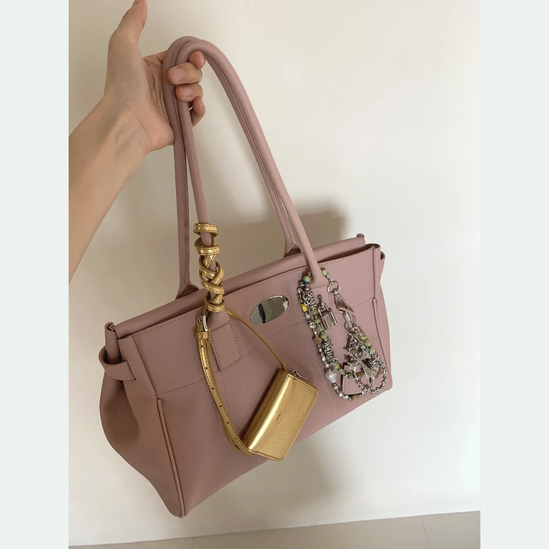 NNO小众品牌女包 粉色手提单肩腋下包 百搭小众气质女生大包 1859