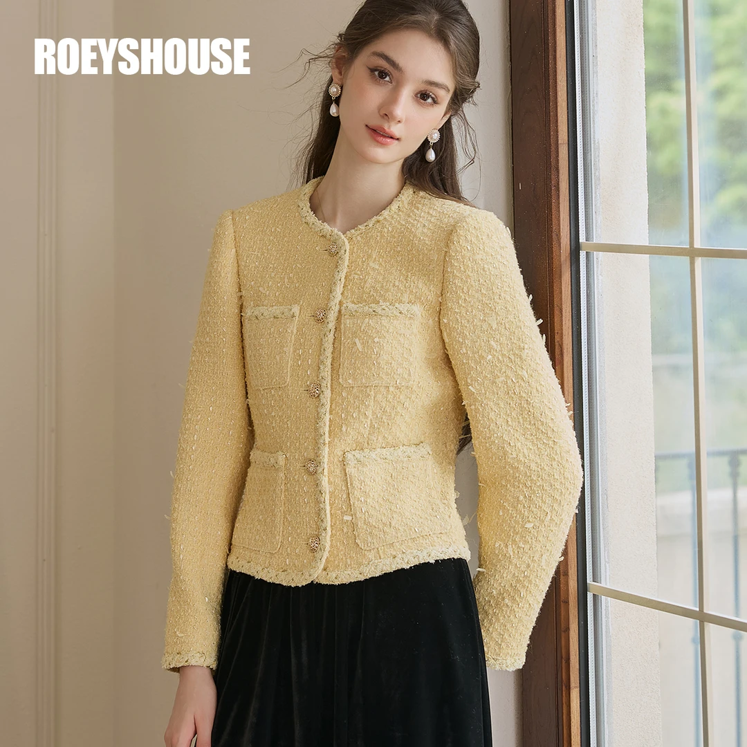 【萌小乖专属】罗衣法式小香风收腰短外套2024冬季粗花呢西服11446