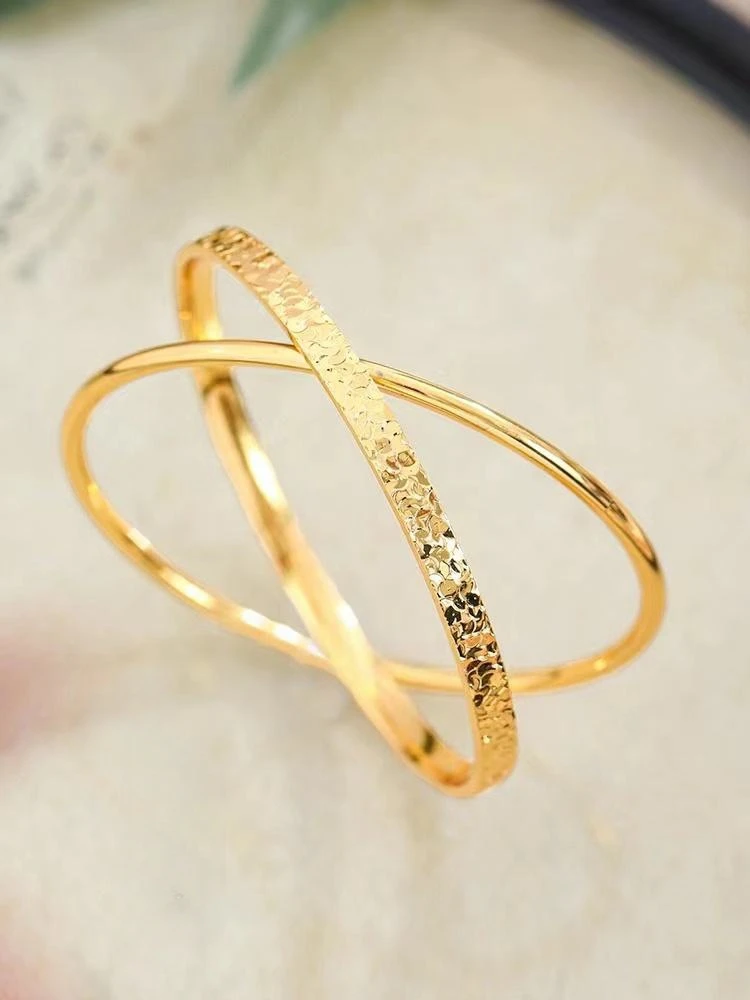 铜合金手镯 I高定I 双环爆闪碎冰手镯轻奢高级感时尚百搭