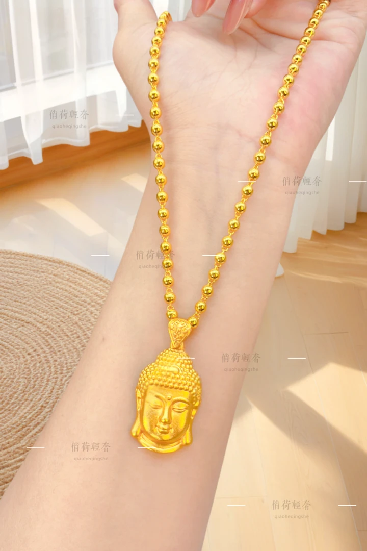 铜合金吊坠 I高定I   中式光珠佛头套链轻奢时尚精美坠链