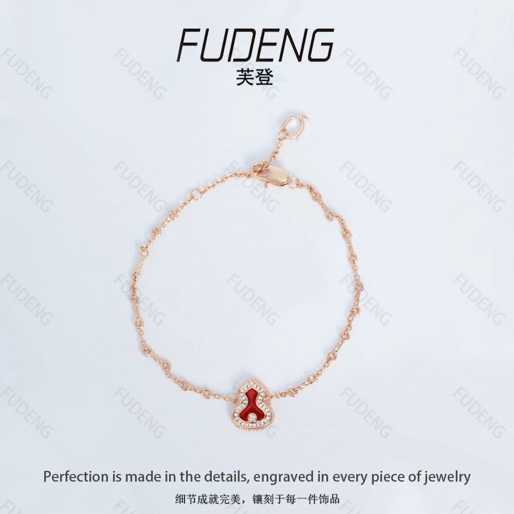 铜合金合成锆石手链 设计款轻奢时尚精致百搭点钻葫芦手链8147