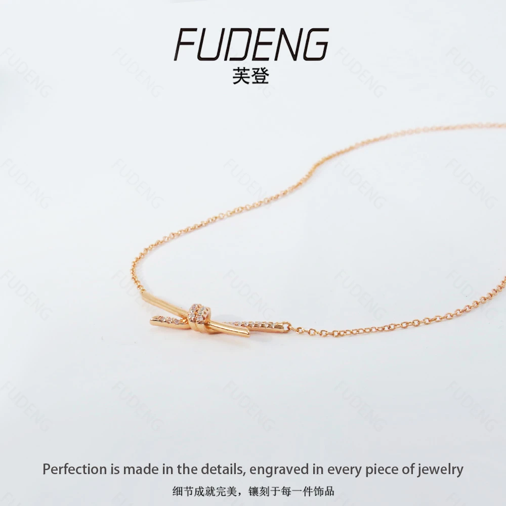 铜合金项链 精工CNC 轻奢时尚高档百搭女款绳结项链7203