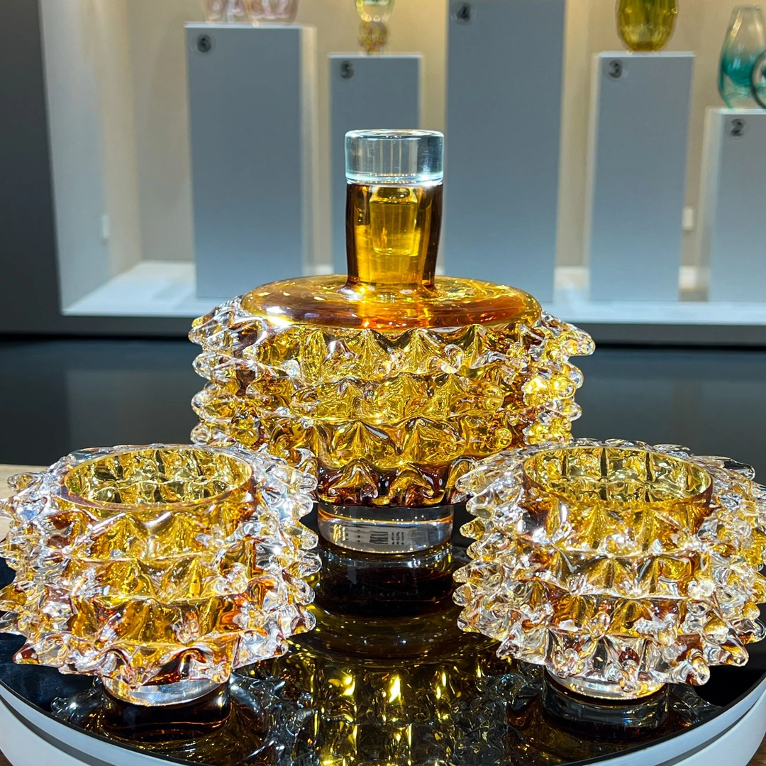 巴比特美学【中式冰樽】金色极简现代简约高级酒具水晶琉璃艺术摆件