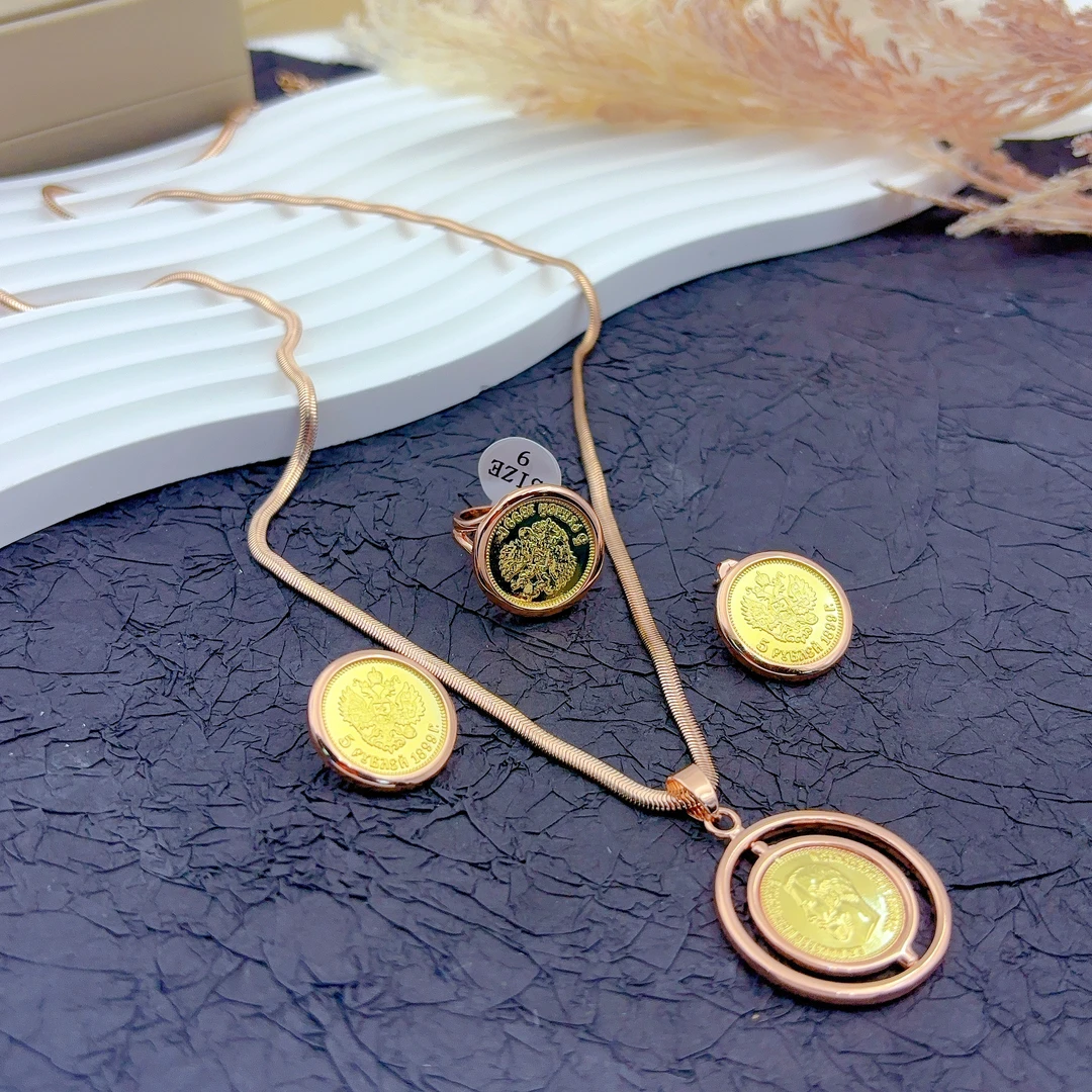 钛钢项链 铜合金项链49-29-11欧美铜合金项链精金色甜美精致气质