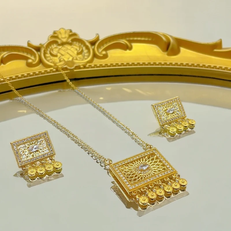 铜合金项链 夸张套装不易掉色47-12-12欧美时尚轻奢个性百搭款美.