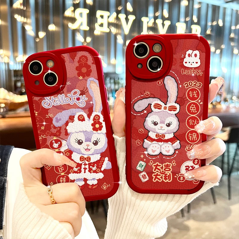 苹果/华为/oppo/vivo/小米 卡通兔年星戴兔来运转硅胶防摔手机壳