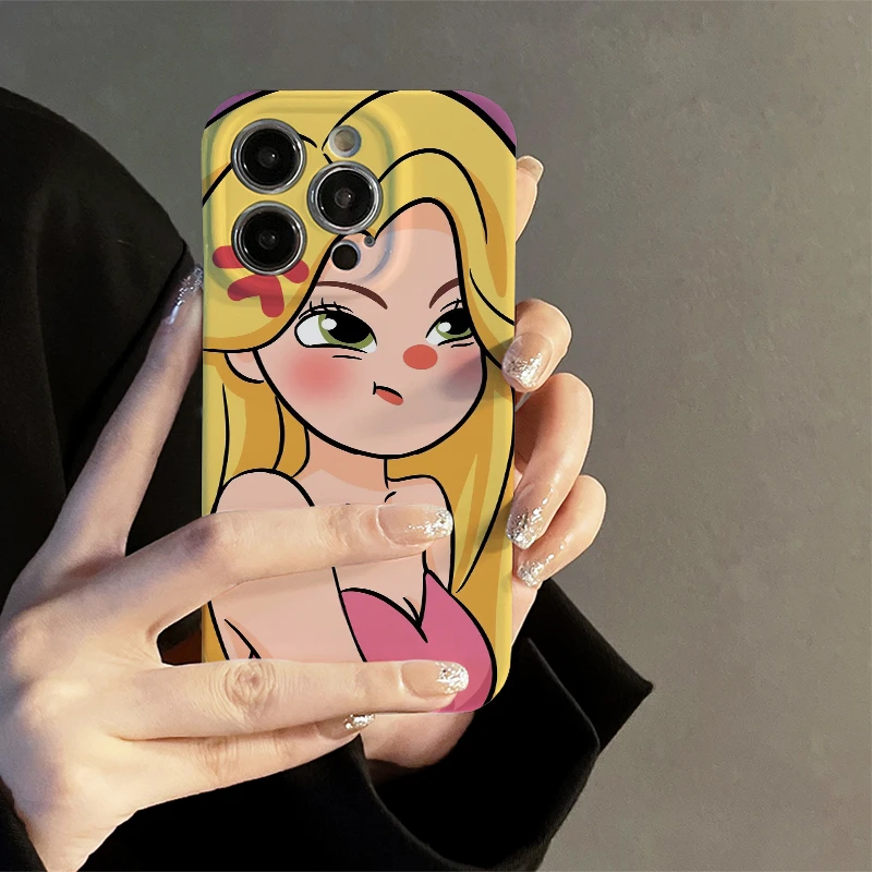【苹果/华为/oppo/vivo/小米】卡通生气女孩芭比娃娃全包菲林手机壳