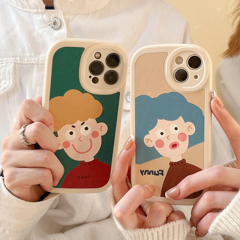 【苹果/华为/oppo/vivo/小米】情侣男女孩皮纹防摔全包硅胶手机壳