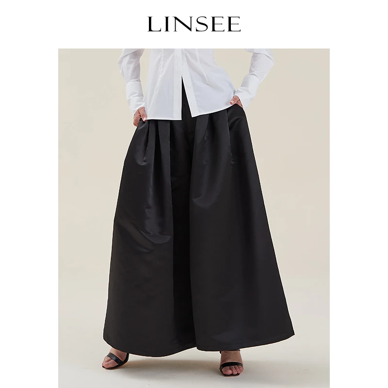 【蓝蒂蔻专属】高腰阔腿裤扫地裤宽松长裤女裙裤阔腿裤AKZ22121A