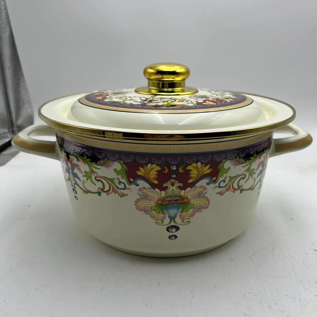 24cm【经典珍品】搪瓷珐琅经典汤锅搪瓷盖