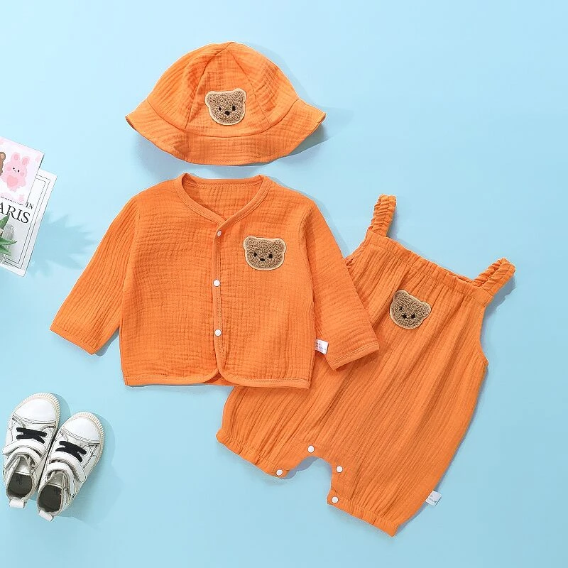 【沫沫家】婴儿夏季纯棉宝宝连体薄款男童家居服透气男女童棉纱套装