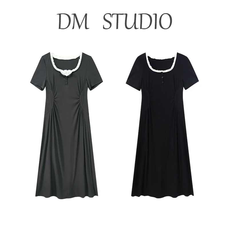 XX DM19925【夏日梦境】夏季假两件轻薄透气白带修饰脖颈曲线连衣裙