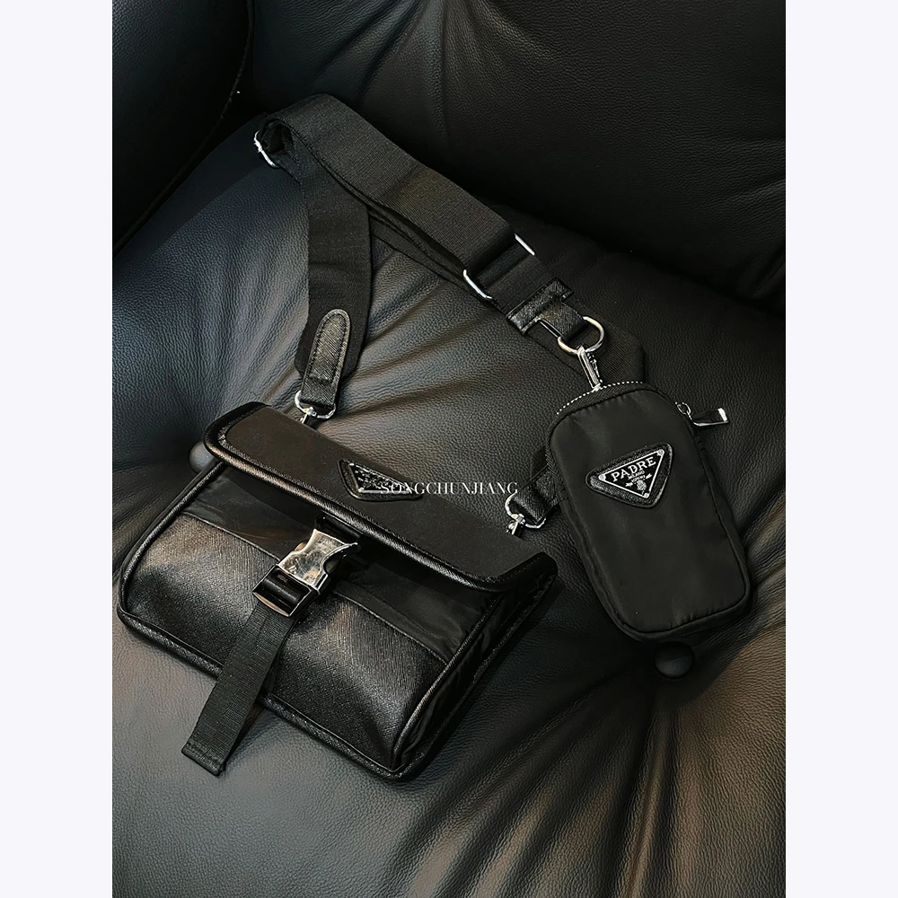 宋春江同款 翻盖质感金属扣斜挎包时尚单肩包韩版百搭小挎包