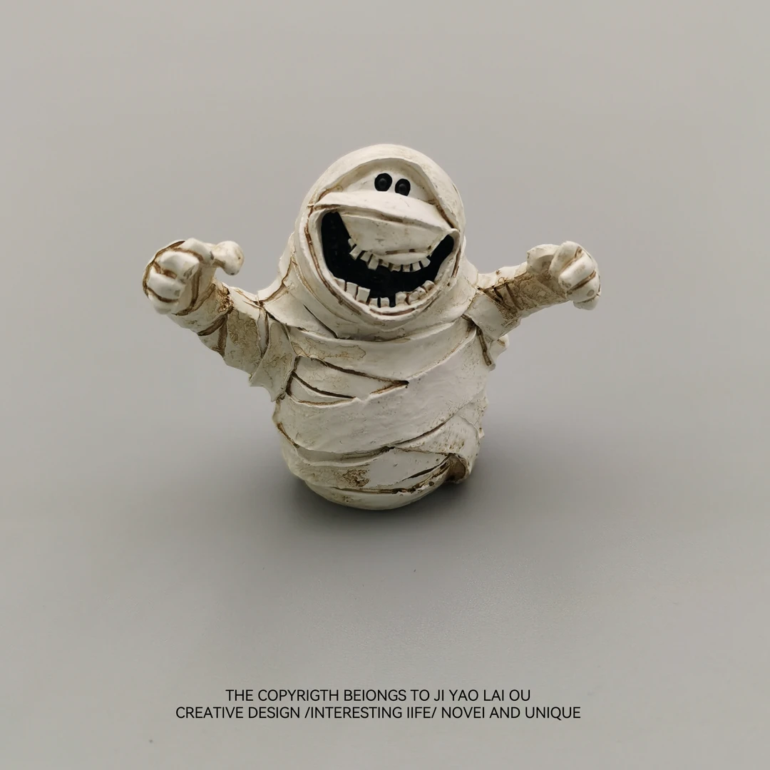 快乐的木乃伊 桌面摆件可爱幽灵僵尸创意万圣节装饰搞怪小礼物