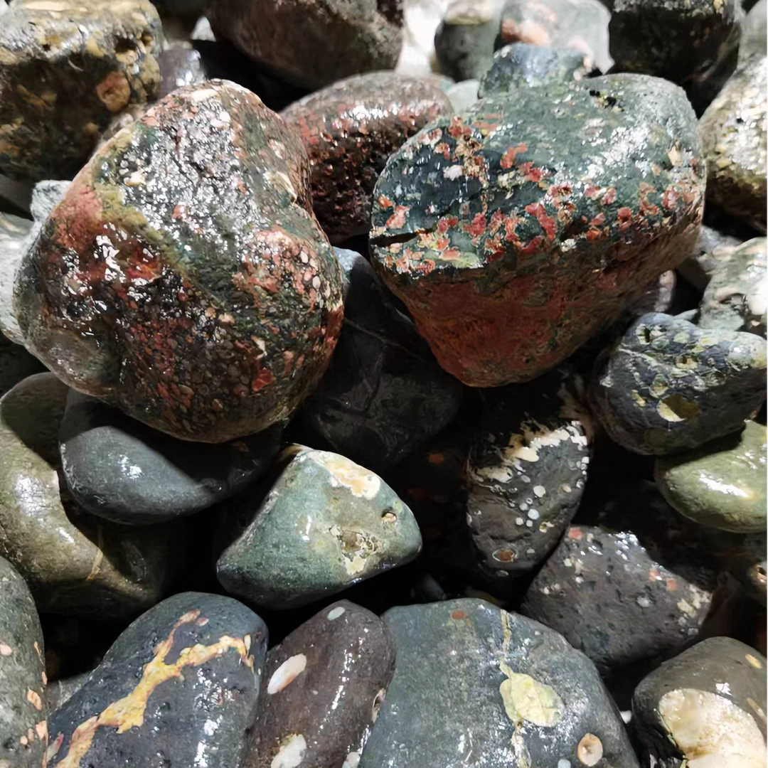 原石手把件荷花石梅花石