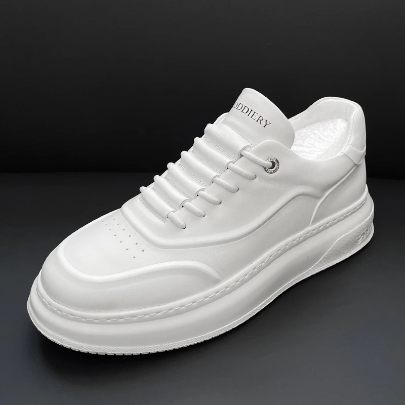 F24202秋季新款透气小白鞋男款潮鞋白色爆款增高厚底百搭休闲男鞋