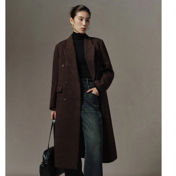 【丫头baby专属】独束古大衣高级感毛呢外套23DS84315