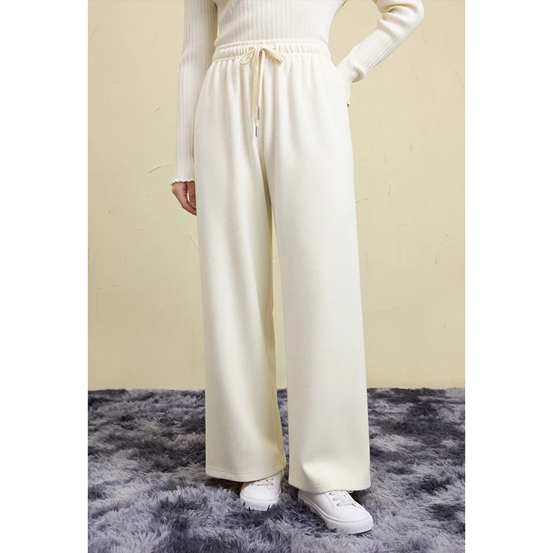 独束大码女装高腰休闲裤新品通勤时尚百搭直筒长裤24DS84646