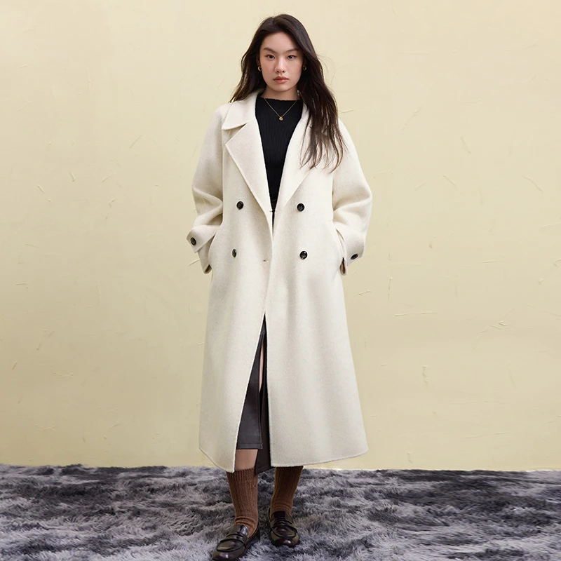 独束微胖大码女装是时尚宽松版秋冬百搭休闲毛呢外套24DS84620