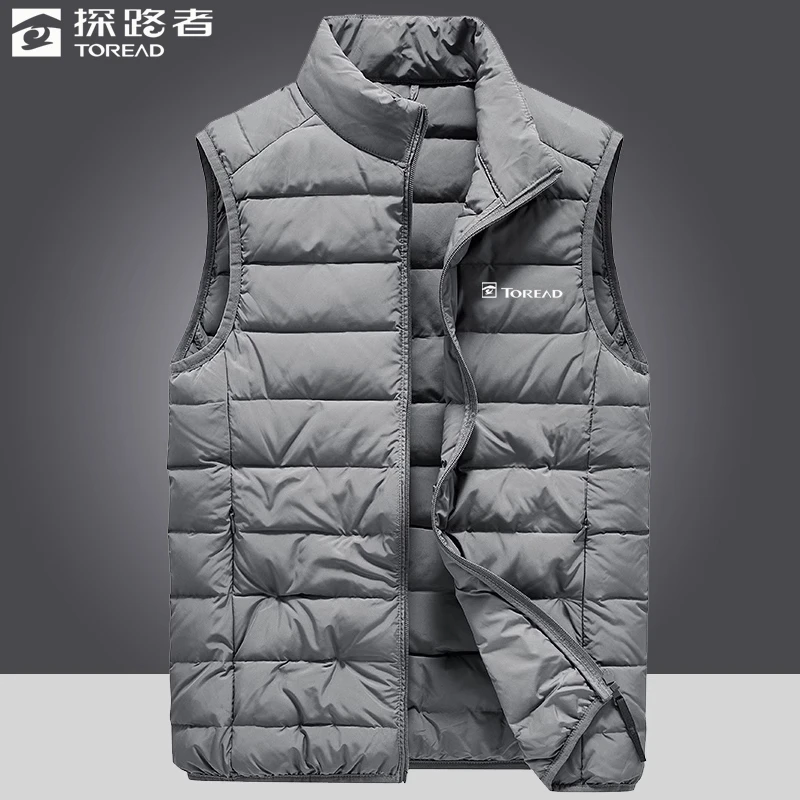 探陆者轻薄羽绒马甲男士冬季保暖轻便立领背心坎肩无袖白鸭绒外套