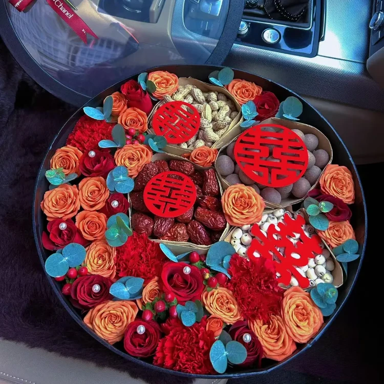 【国庆节订婚】真花鲜花创意花束礼盒结婚喜庆全国同城配送附近花店