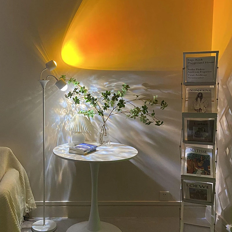 水波纹氛围灯原版旋转落日灯客厅沙发旁装饰灯直播专用背景夕阳灯