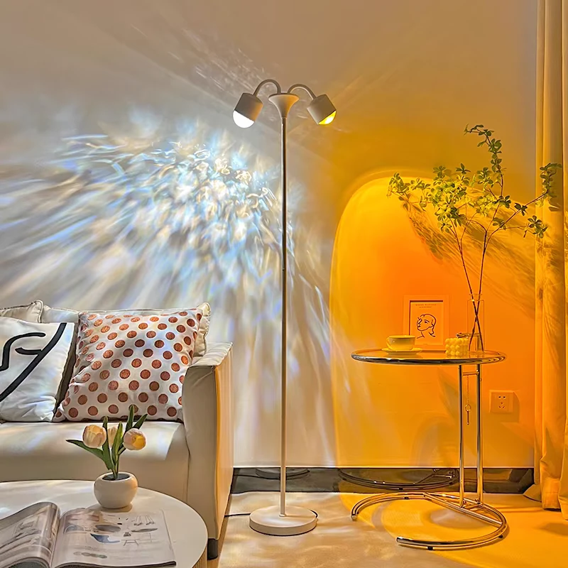 水波纹氛围灯网红客厅卧室情调落地灯台灯直播间背景夕阳落日灯