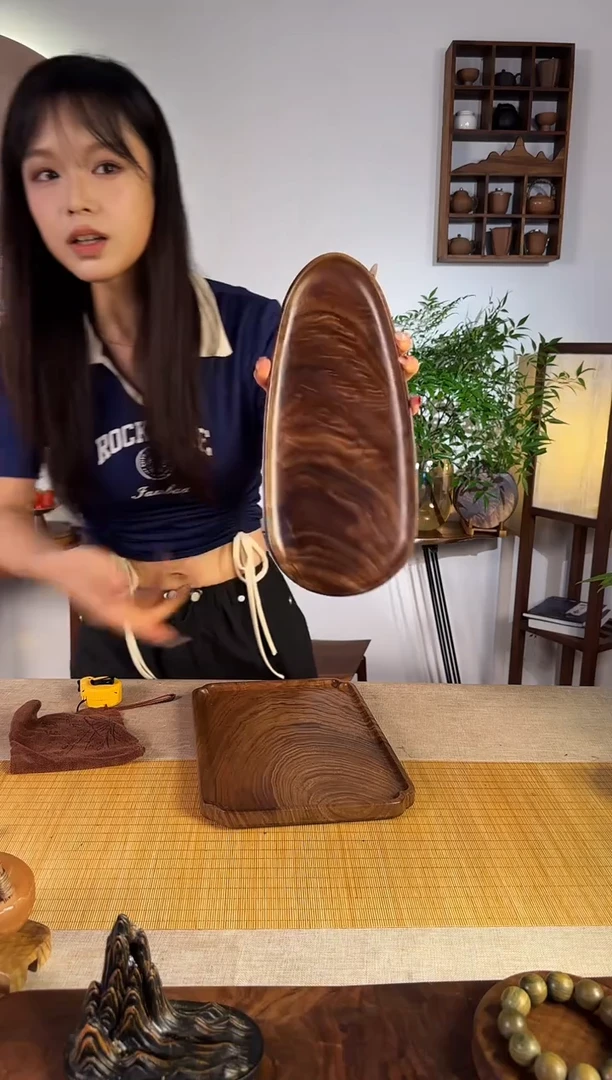 【闪购商品】北美黑桃木干泡茶盘 实木原木
